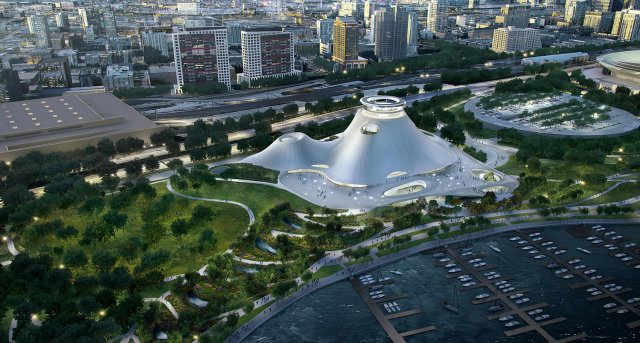 Lucas Museum of Narrative Art - Widok z lotu ptaka