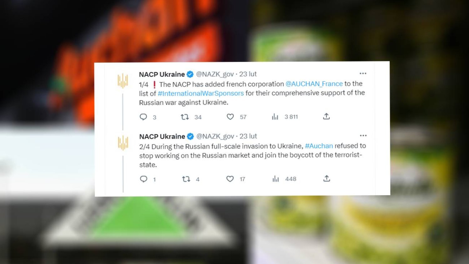 Ukraina opublikowała listę firm, które "sponsorują atak Rosji"