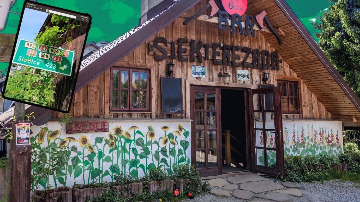 Bar Siekierezada w Cisnej i słynna tablica do Siedlec. Opowiadamy jej historię.