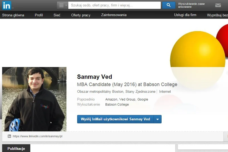 Profil Sammaya Veda w serwisie Linkedln.