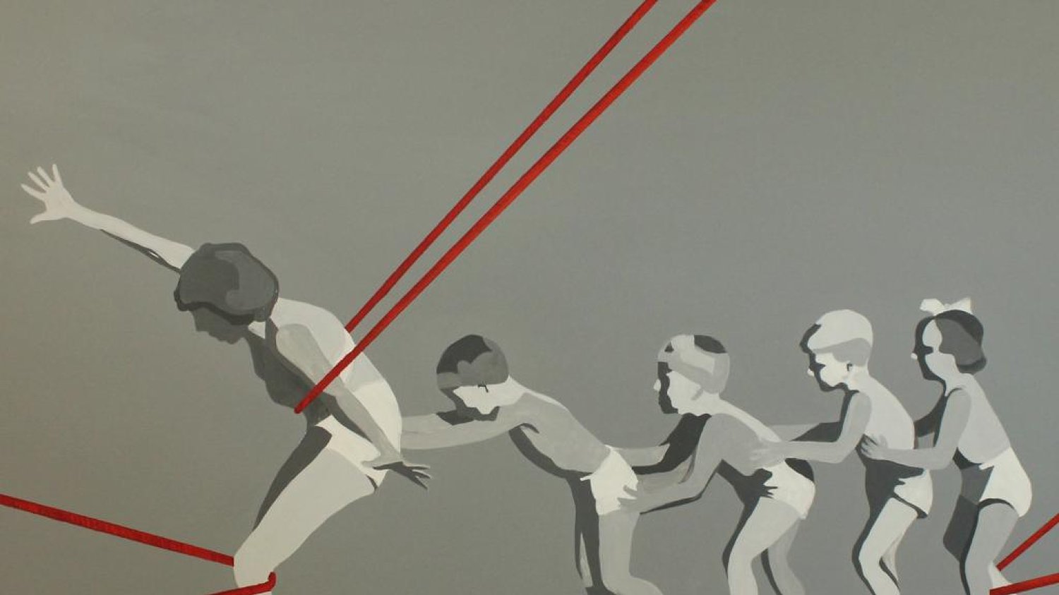 Marta Kiniewicz, Kraina szczęśliwości. Lina, 2016, akryl na płótnie, 100 x 100 cm