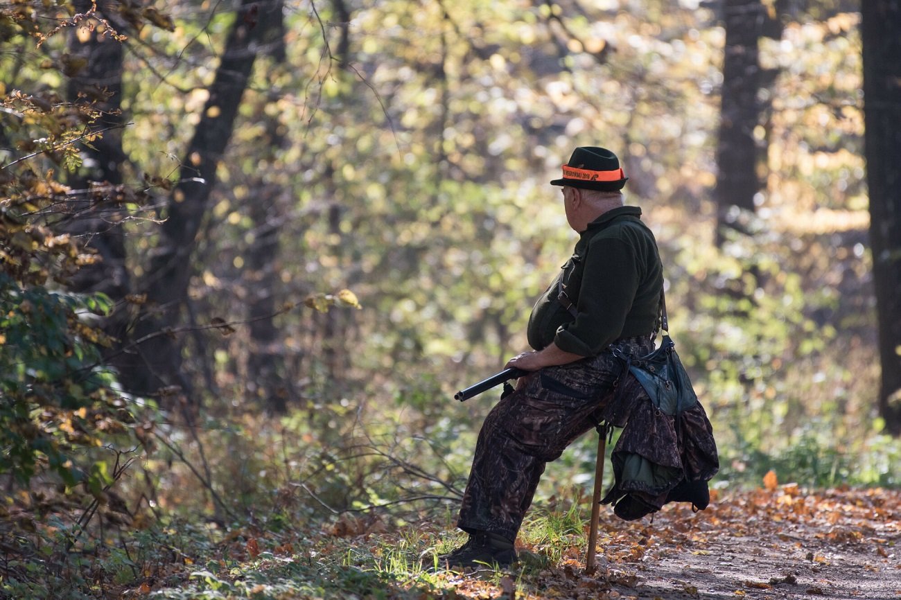 Myśliwy na polowaniu.
