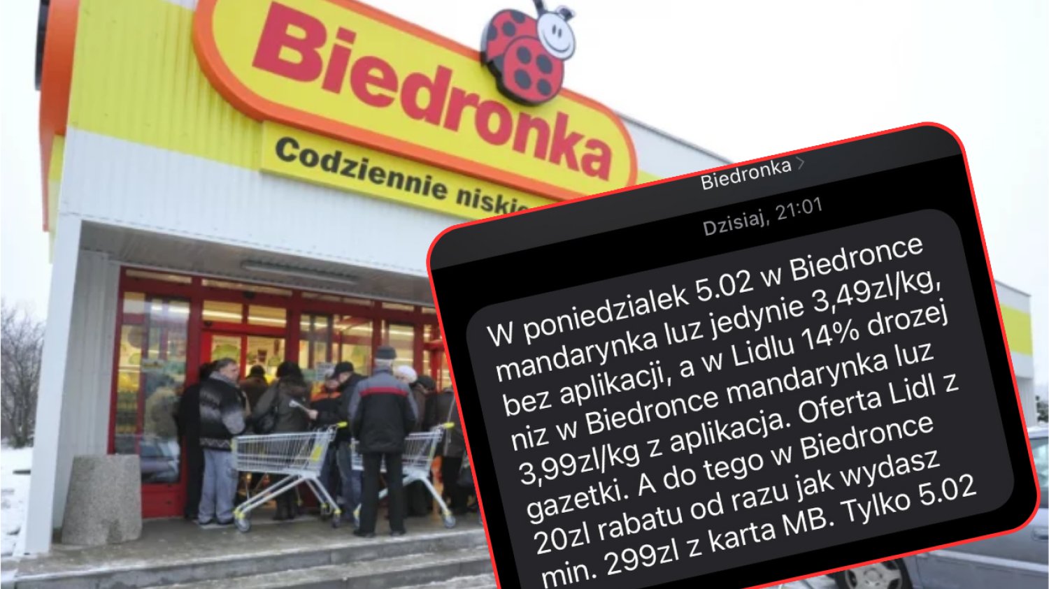 Biedronka zaczęła wysyłać SMS-y klientom już nawet w niedziele