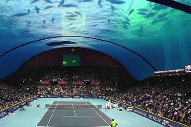 Mecz tenisa w ramach Wielkiego Szlema na dnie morza w Dubaju? Polak zaprojektował takie cudo. Inwestycja ma kosztować 2,5 mld dolarów.