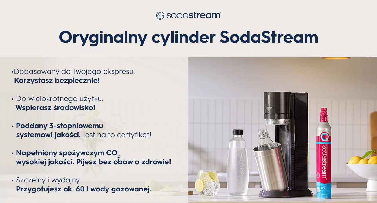 Nabój SodaStream, czy potrzebujesz zapasowego? Oryginalny cylinder SodaStream. - infografika