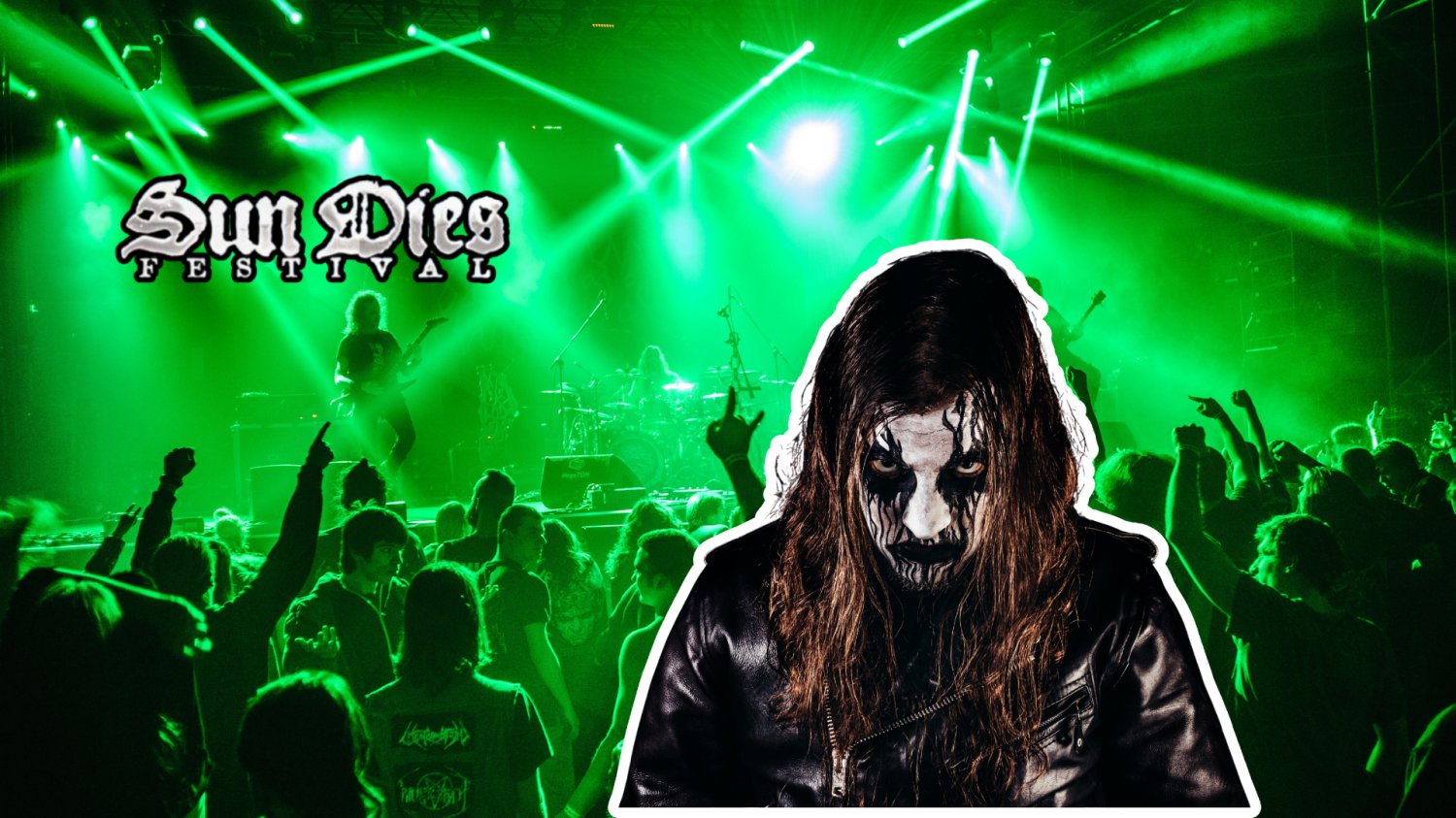 Fan black metalu. W tle koncert zespołu Vader.