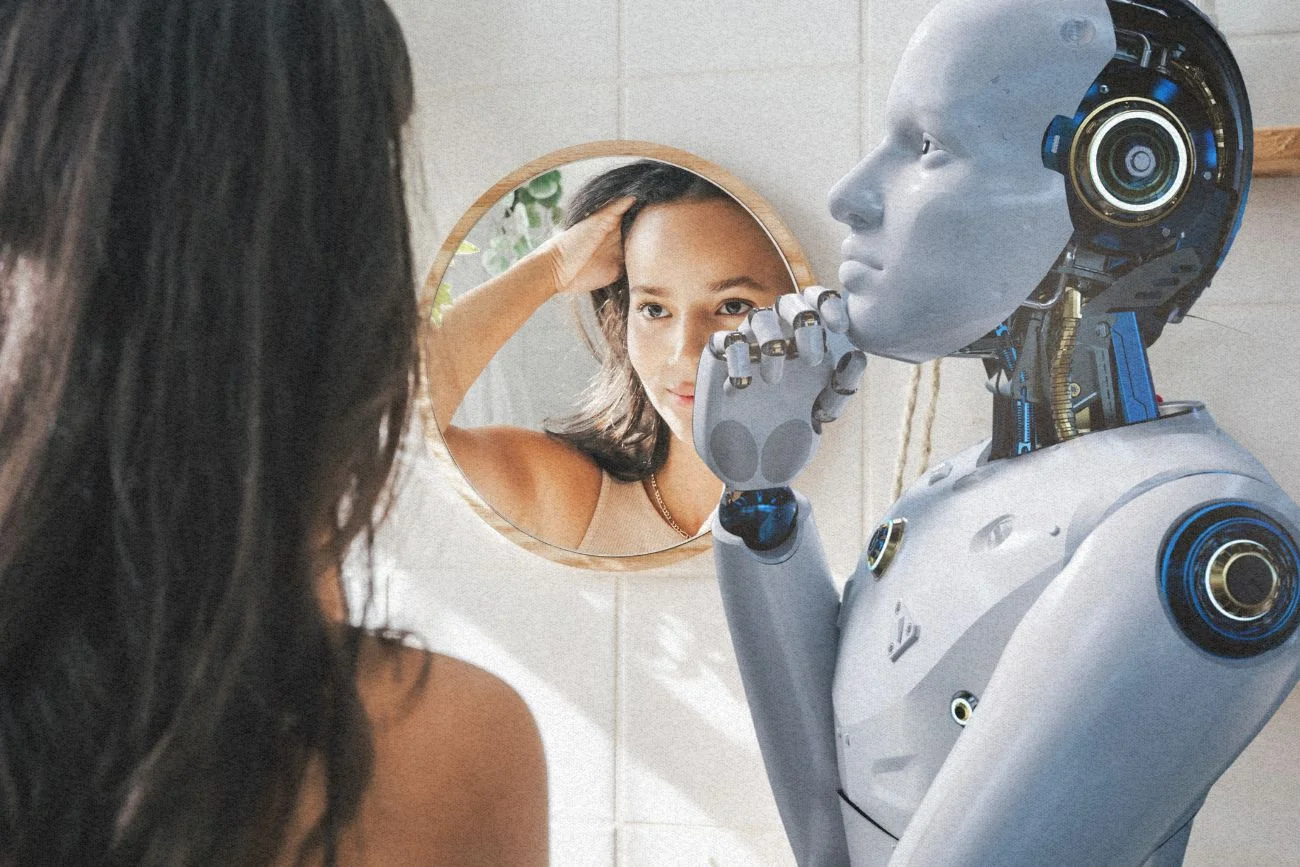 Kobieta i robot.