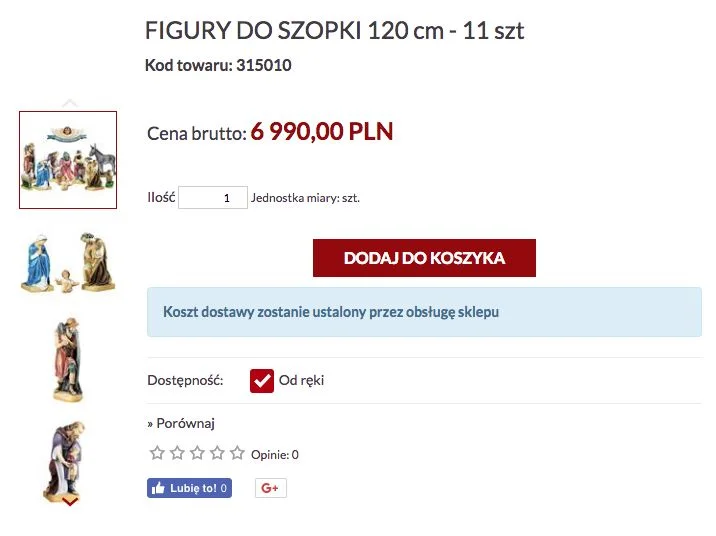 Za 11 sztuk wykonanych z żywicy figur trzeba zapłacić dokładnie 6999 zł