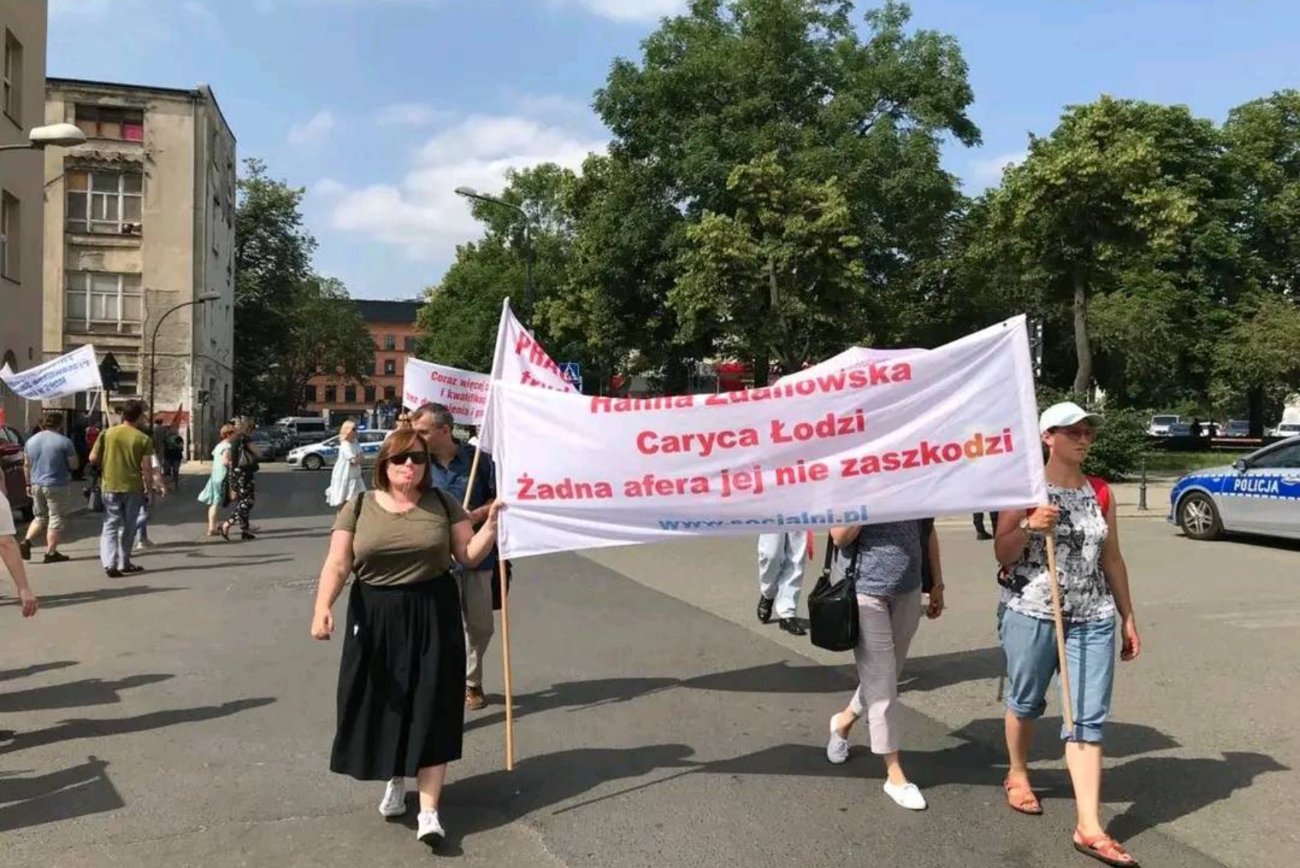 Protest pracowników MOPS w Łodzi