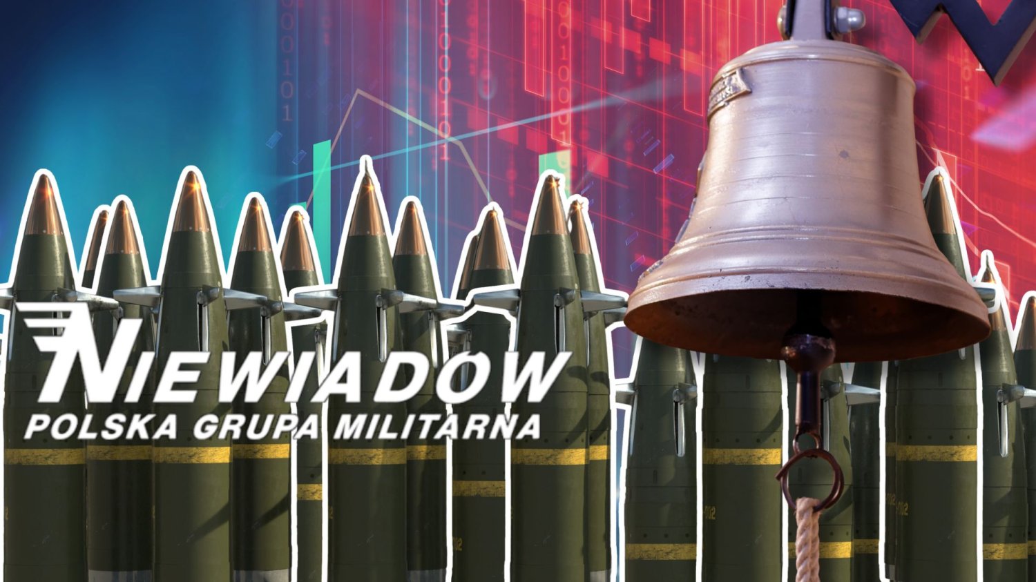 Amunicja 155 mm, dzwon GPW i logo Niewiadów PGM.