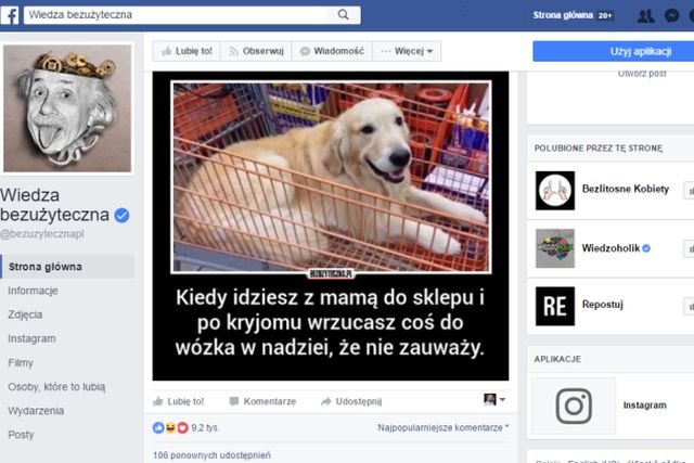 WiedzaBezużyteczna - jeden z liderów polskiego Facebooka boryka się ze spadającymi zasięgami i malejącą liczbą użytkowników.