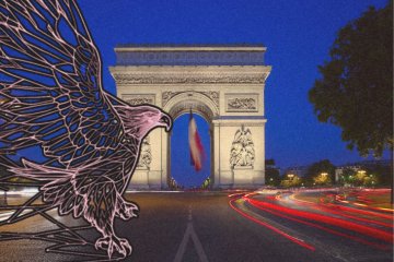 Logo Bielik i Łuk Triumfalny.