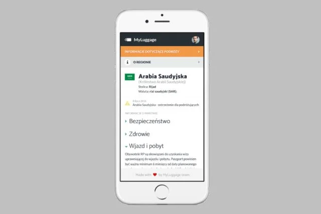 Tak będzie wyglądała aplikacja mobilna MyLuggage