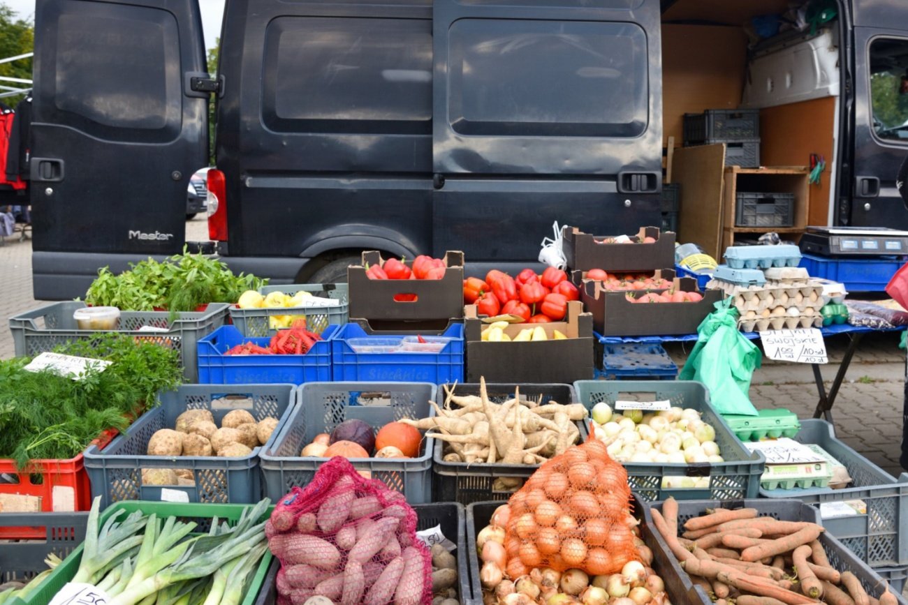 Stoisko z warzywami.