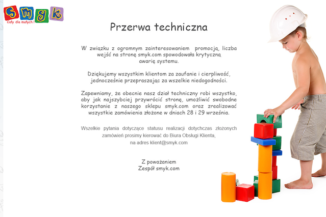 Komunikat o przerwie technicznej już pojawił się na stronie sieci.