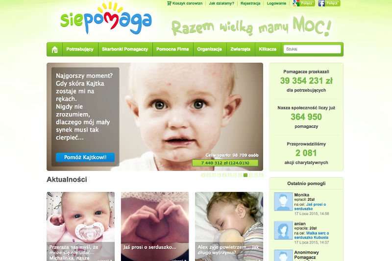 Platforma Siepomaga.pl powstała w 2009 roku.