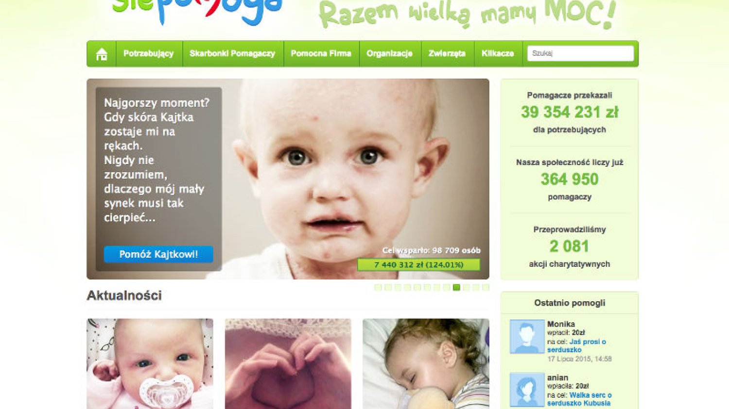 Platforma Siepomaga.pl powstała w 2009 roku.