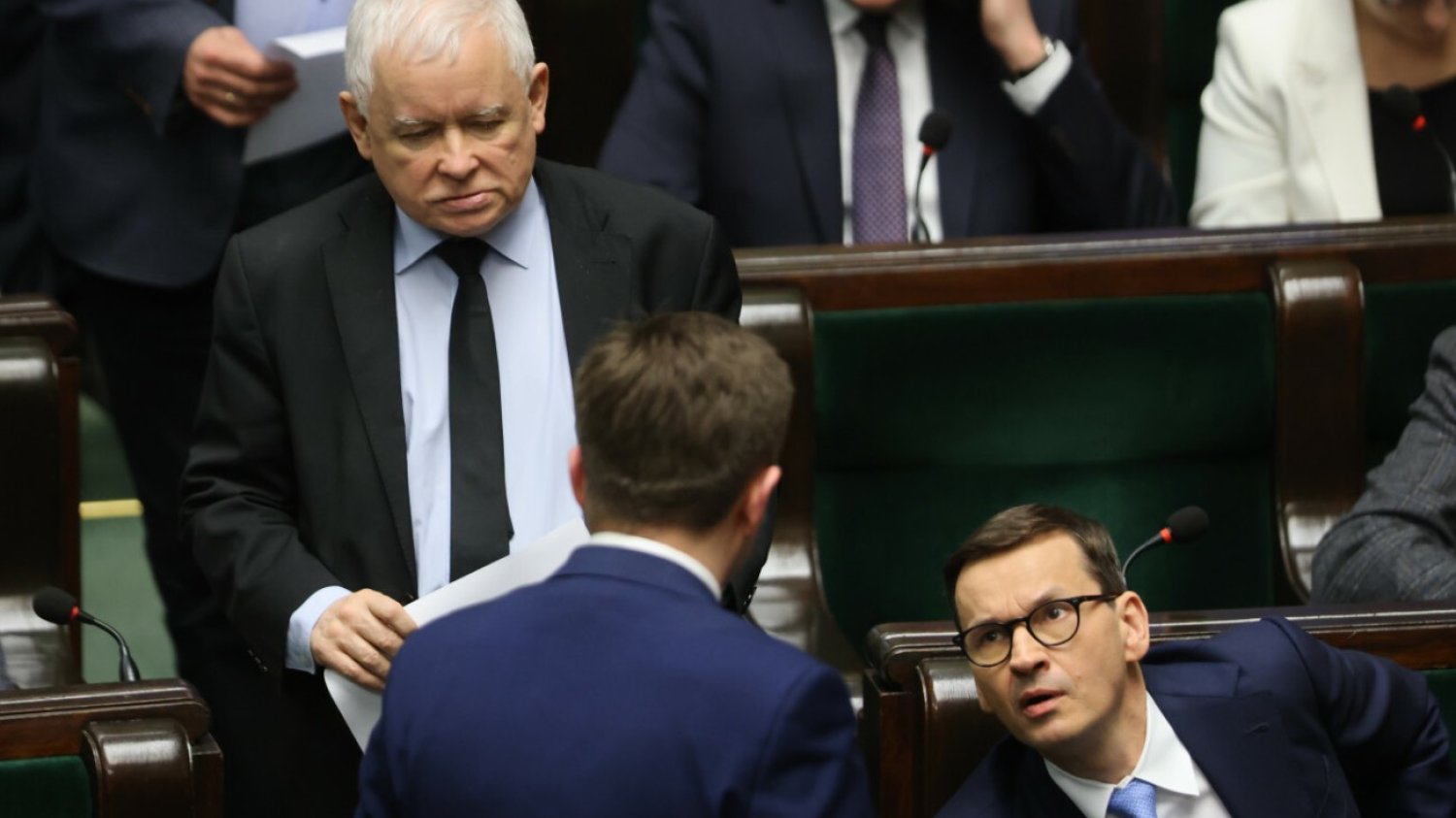Jarosław Kaczyński i Mateusz Morawiecki w Sejmie
