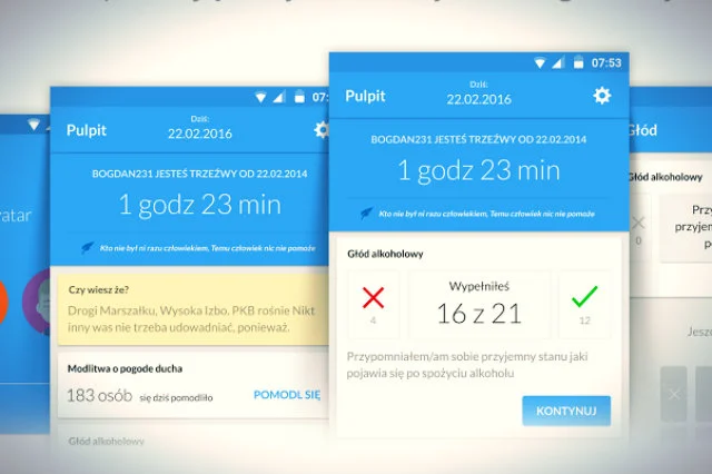 Aplikacja odlicza czas od ostatniego sięgnięcia po kieliszek