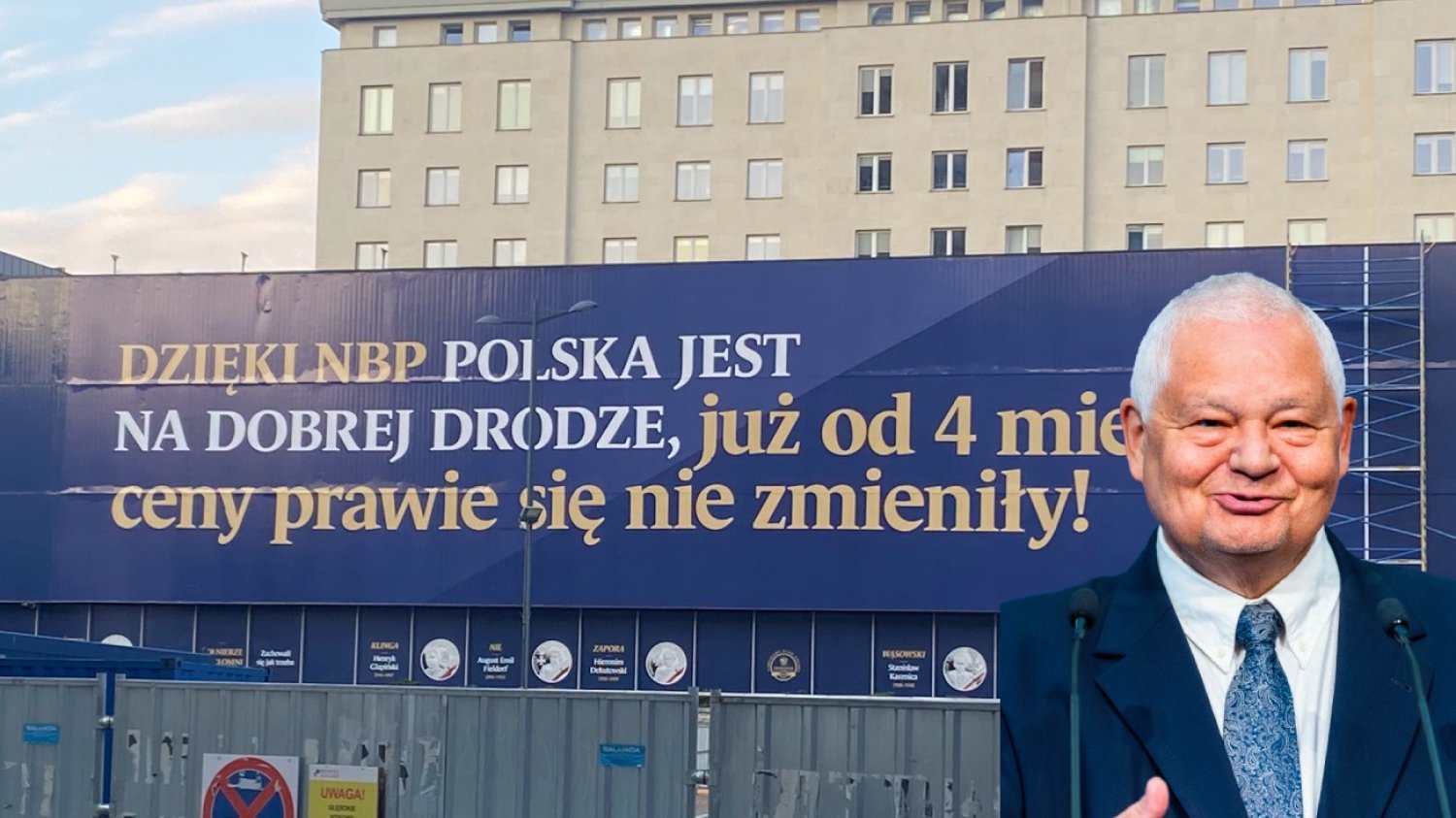 Nowy baner na NBP. Tym razem dowiadujemy się, że dzięki NBP "ceny prawie się nie zmieniają".