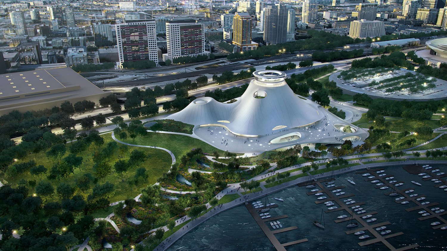 Lucas Museum of Narrative Art - Widok z lotu ptaka