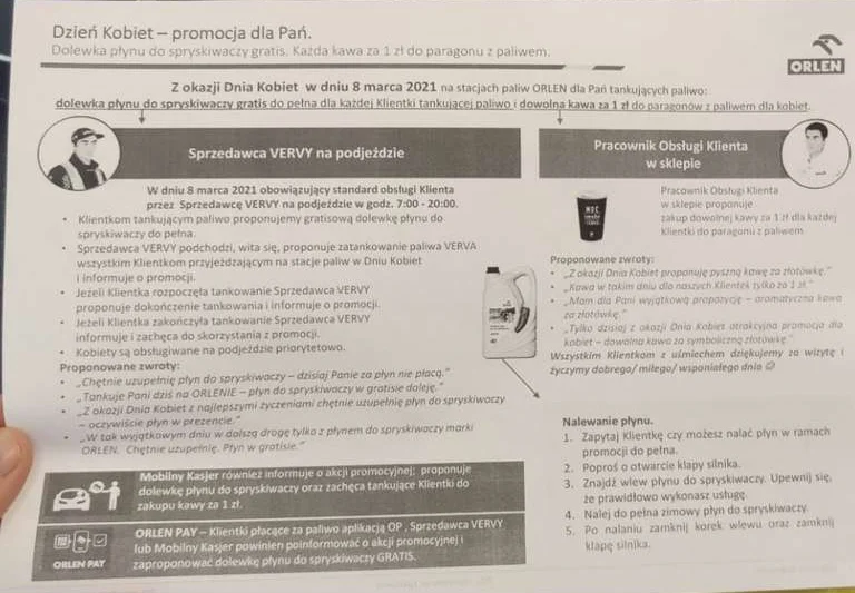Szczegóły promocji Orlenu i instrukcje dla pracowników.