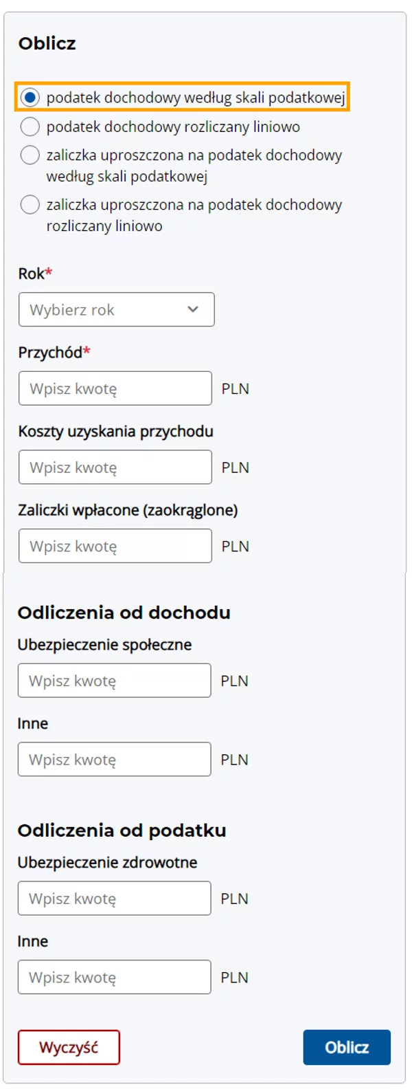 Kalkulator PIT Ministerstwa Finansów.