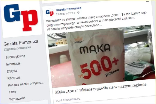 W wielkopolskich sklepach pojawiła się mąka o nazwie "500+". Aktualnie jest hitem sprzedaży.