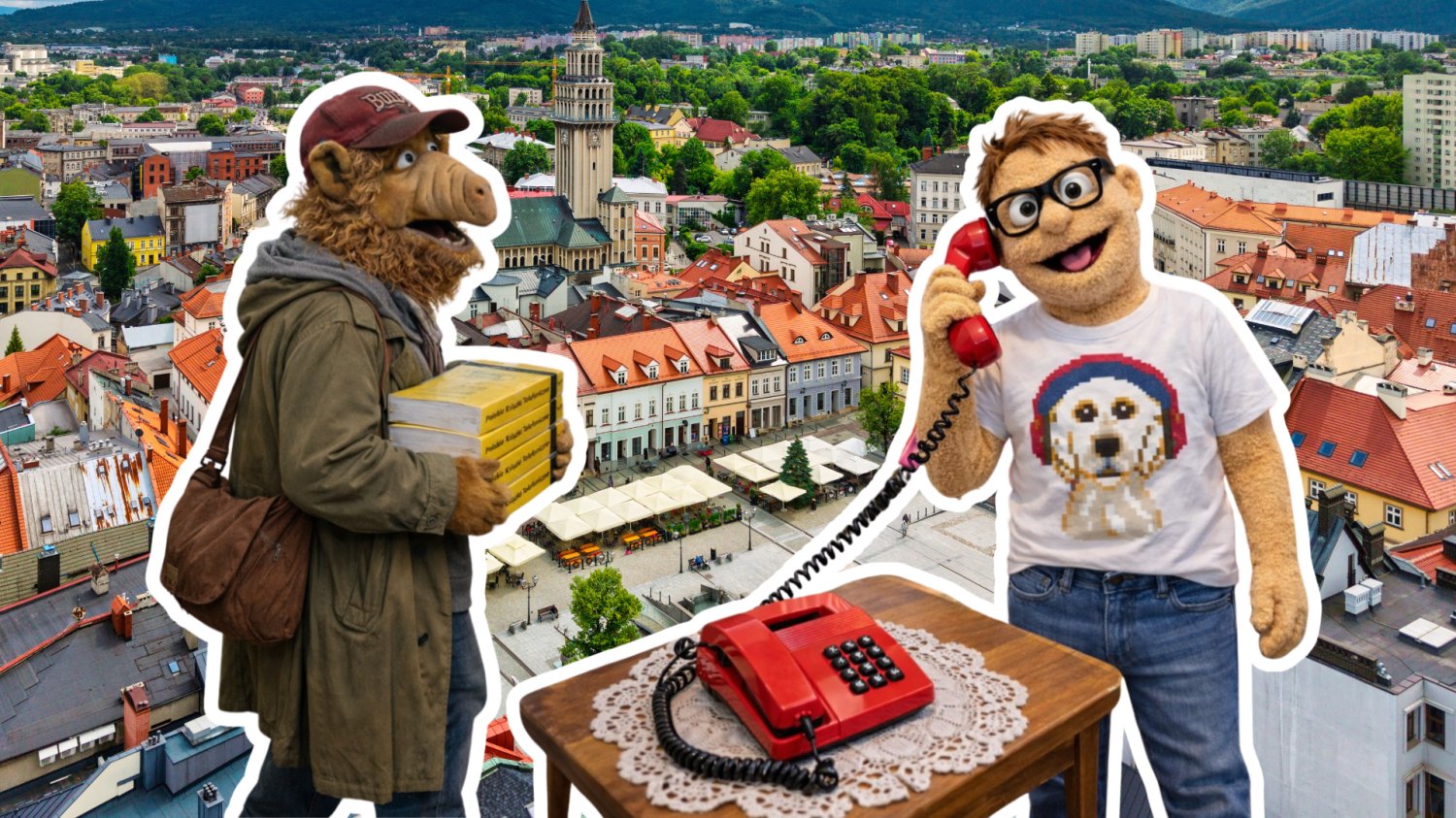 Bielsko-Biała ma niecodzienną reklamę. Kreatywny twórca tworzy filmiki AI, które przenoszą nas do lat 90. Bielsko-Biała, bohaterowie Pics Studio