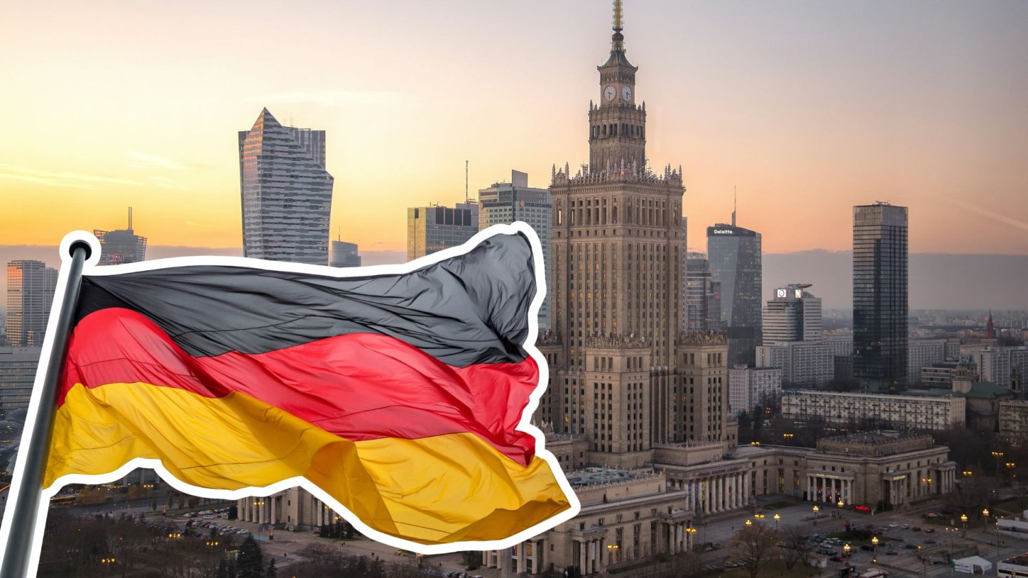 Warszawa, niemiecka flaga.