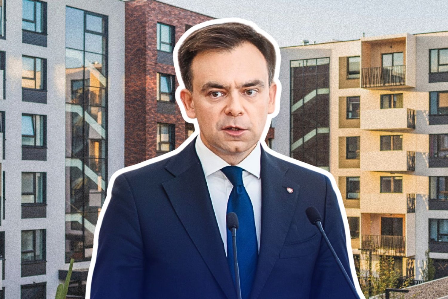 Podatek katastralny 2026 ląduje w koszu. Rząd wykłada karty na stół. Minister finansów Andrzej Domański, bloki mieszkalne.