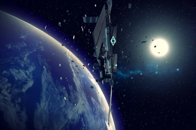 Kadr z doświadczenia "Escape Velocity", oferującego spacer w przestrzeni kosmicznej