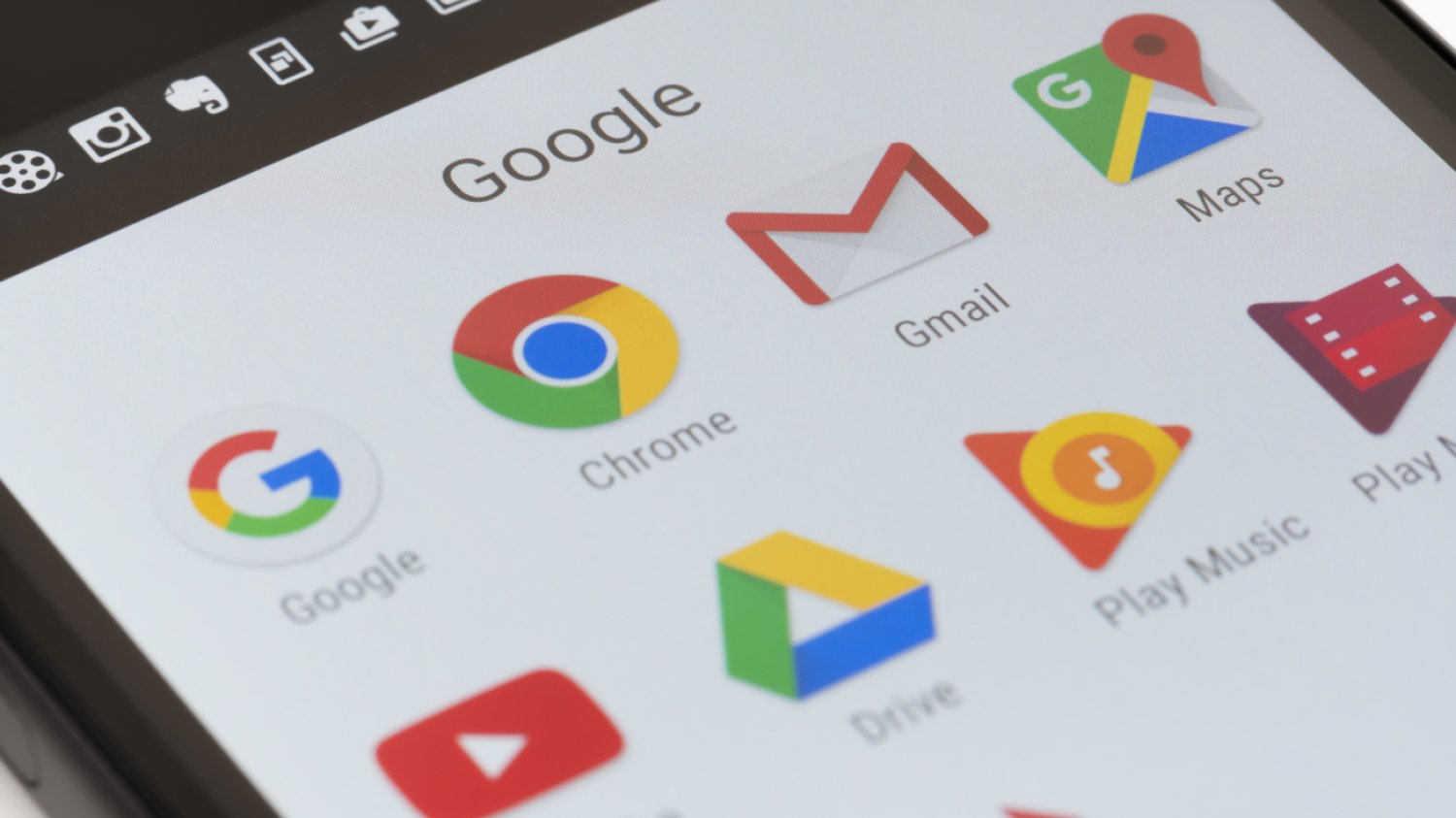 Ekran z aplikacjami google na Androida.