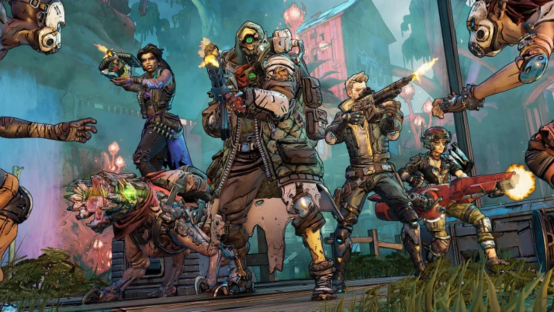 Główni bohaterowie gry Borderlands: Amara, FL4K, Zane i Moze