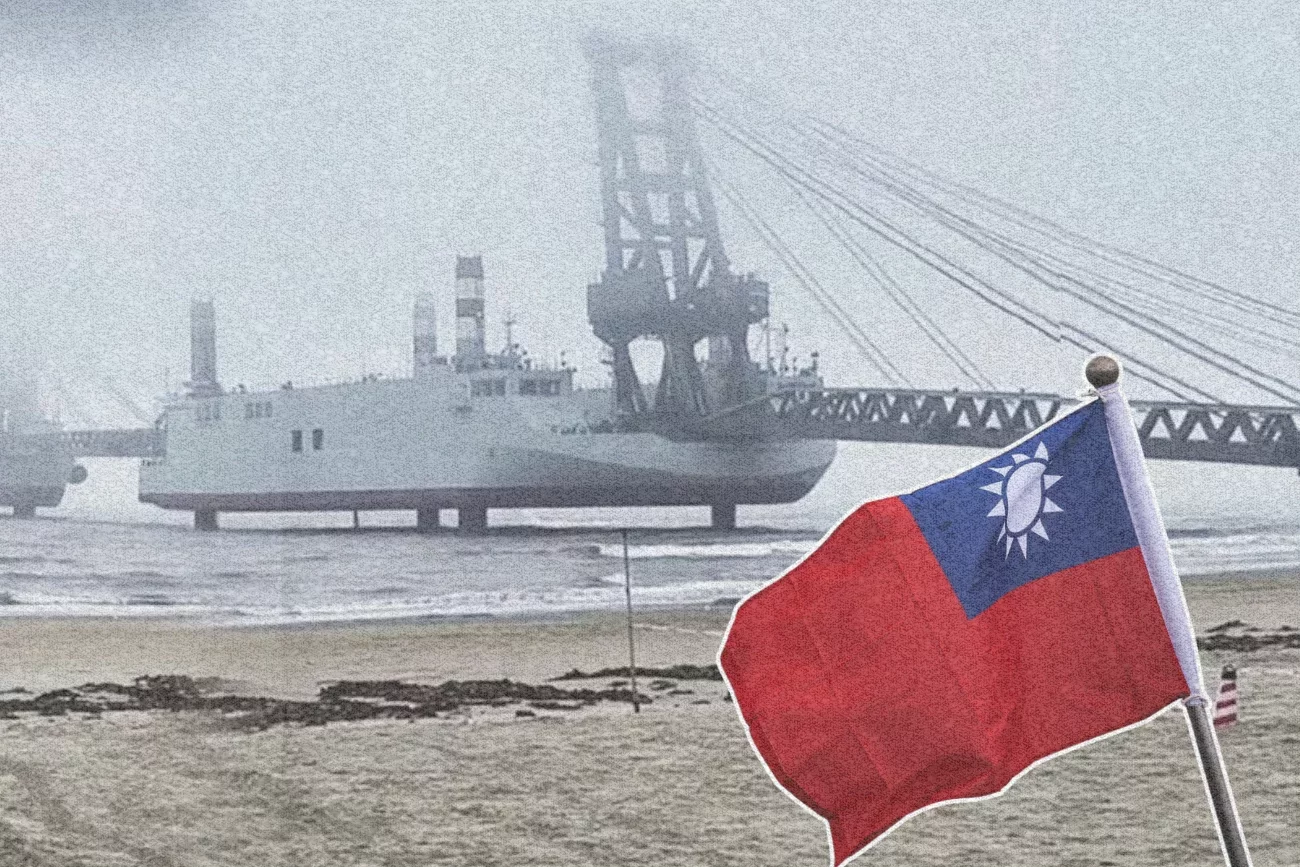 Na 19-sekundowym klipie widać dziwaczne, ogromne statki, które mogą być nowym narzędziem Chin do inwazji Tajwanu. Według ekspertów cytowanych przez "The Guardian" barki tego rodzaju w krótkiej chwili mogą stworzyć pomosty, które umożliwia inwazję.