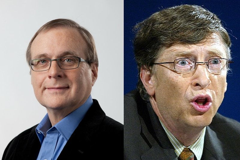 Paul Allen (po lewej) razem z Billem Gatesem (po prawej) założył Microsoft w 1975 roku. Odszedł z niej, gdy odkryto u niego rzadką chorobę. Obecnie prowadzi liczne biznesy i dysponuje kolekcją rezydencji, które wiele nie ustępują legendarnej willi Gatesa