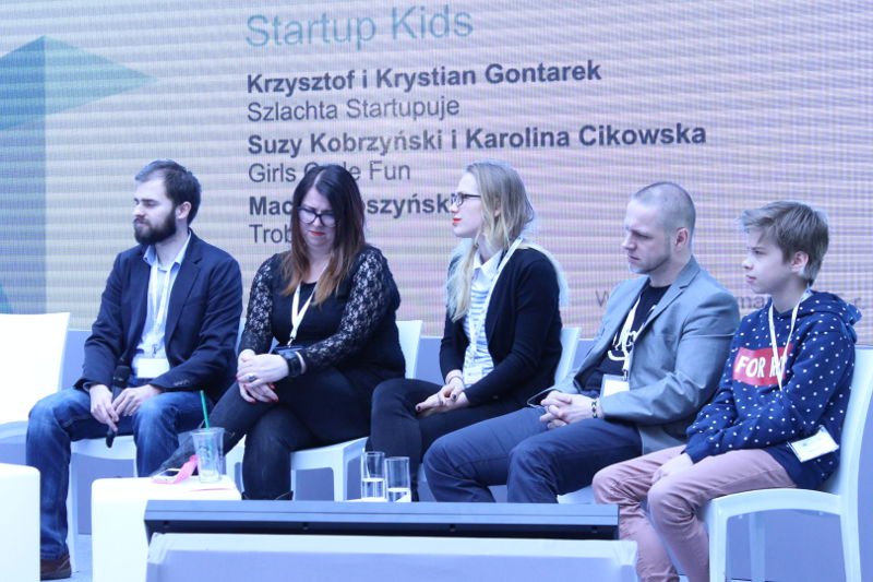 Członkowie panelu Startup Kids. Od lewej: Maciej Troszyński, Suzy Kobrzyński, Karolina Cikowska, Krzysztof Gontarek, Krystian Gontarek.