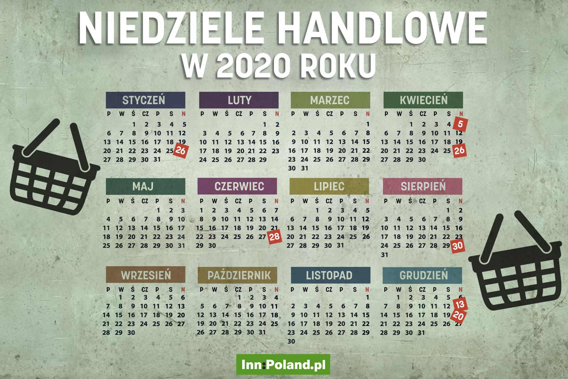 Kalendarz niedziel handlowych i niehandlowych. Czy 30 sierpnia zrobię zakupy?