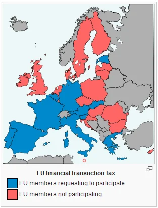 Kraje objęte wzmocnioną współpracą w zakresie wprowadzenia podatku od transakcji finansowych