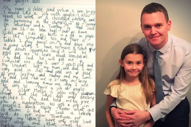 Szczęśliwa Chloe wraz z ojcem.