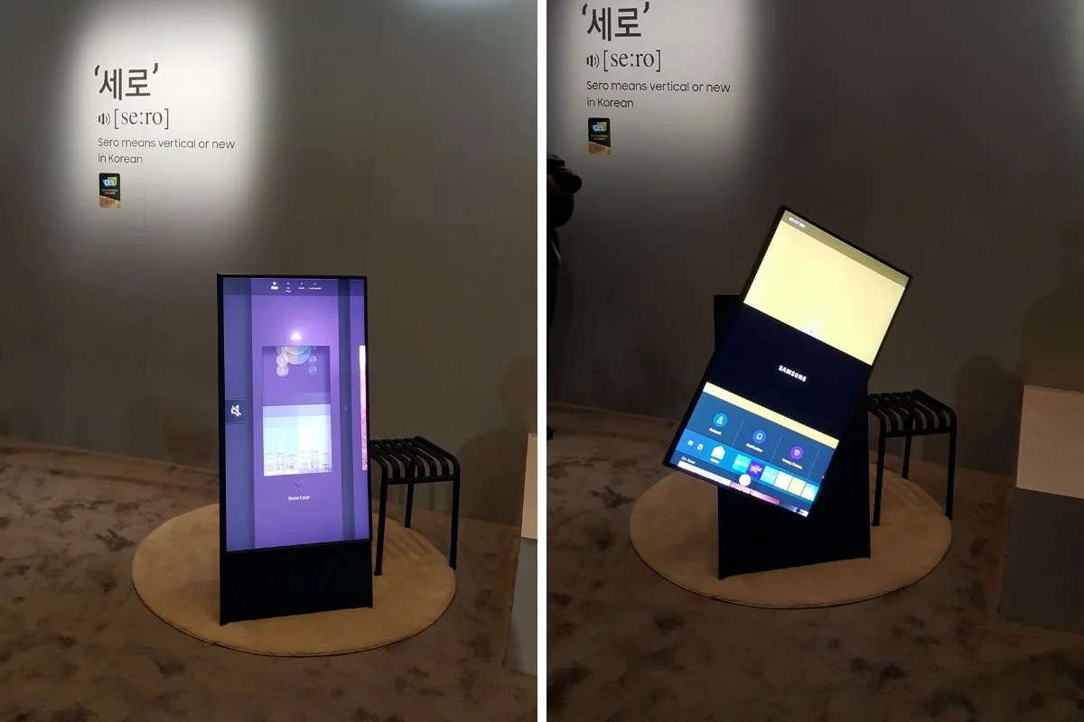 Podczas targów CES 2020 Samsung zaprezentował telewizor Sero, który może wyświetlać obraz zarówno w pionie, jak i w poziomie.