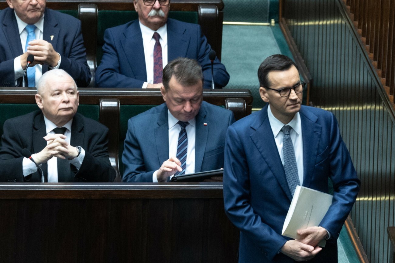 Jarosław Kaczyński, Mariusz Błaszczak, Mateusz Morawiecki.