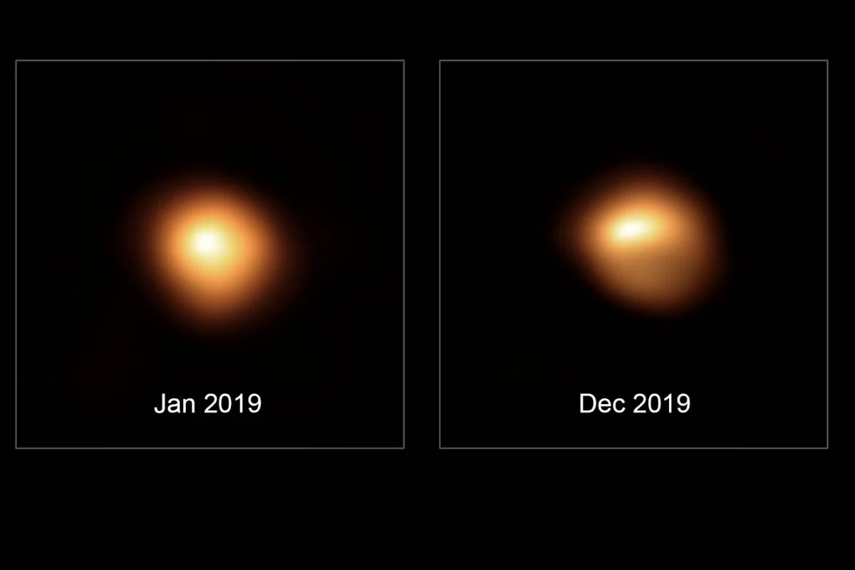 Betelgeza w styczniu 2019 wygląda zupełnie inaczej niż Betelgeza w grudniu tego samego roku.