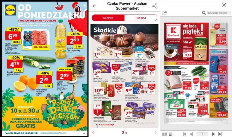 Gazetki Lidla, Auchan i Kauflanda