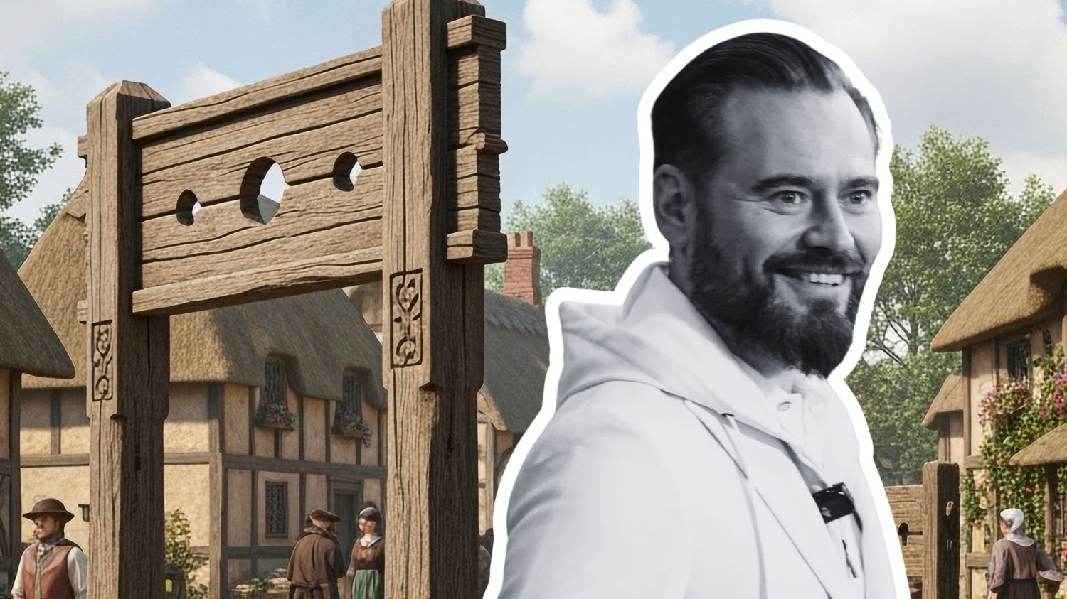 Pręgierz, słup i "obrzydliwe babsko". Prokurator zajmie się słowami Stanowskiego Krzysztof Stanowski na tle pręgierza