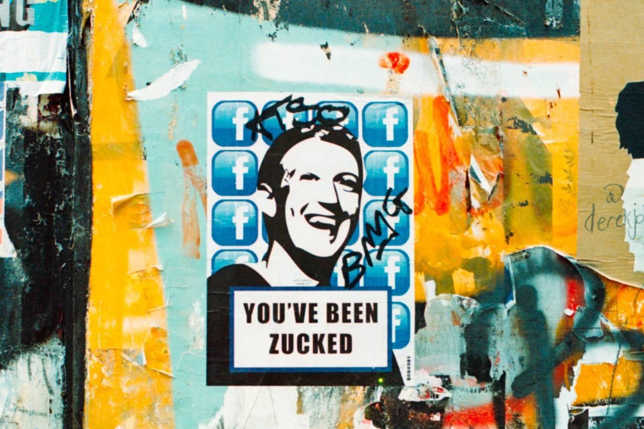 plakat z wizerunkiem Marka Zuckerberga