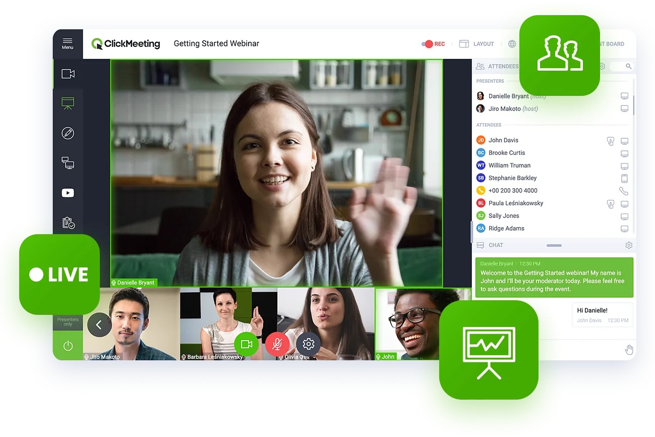 ClickMeeting, polska platforma do webinarów, spotkań online i wideokonferencji