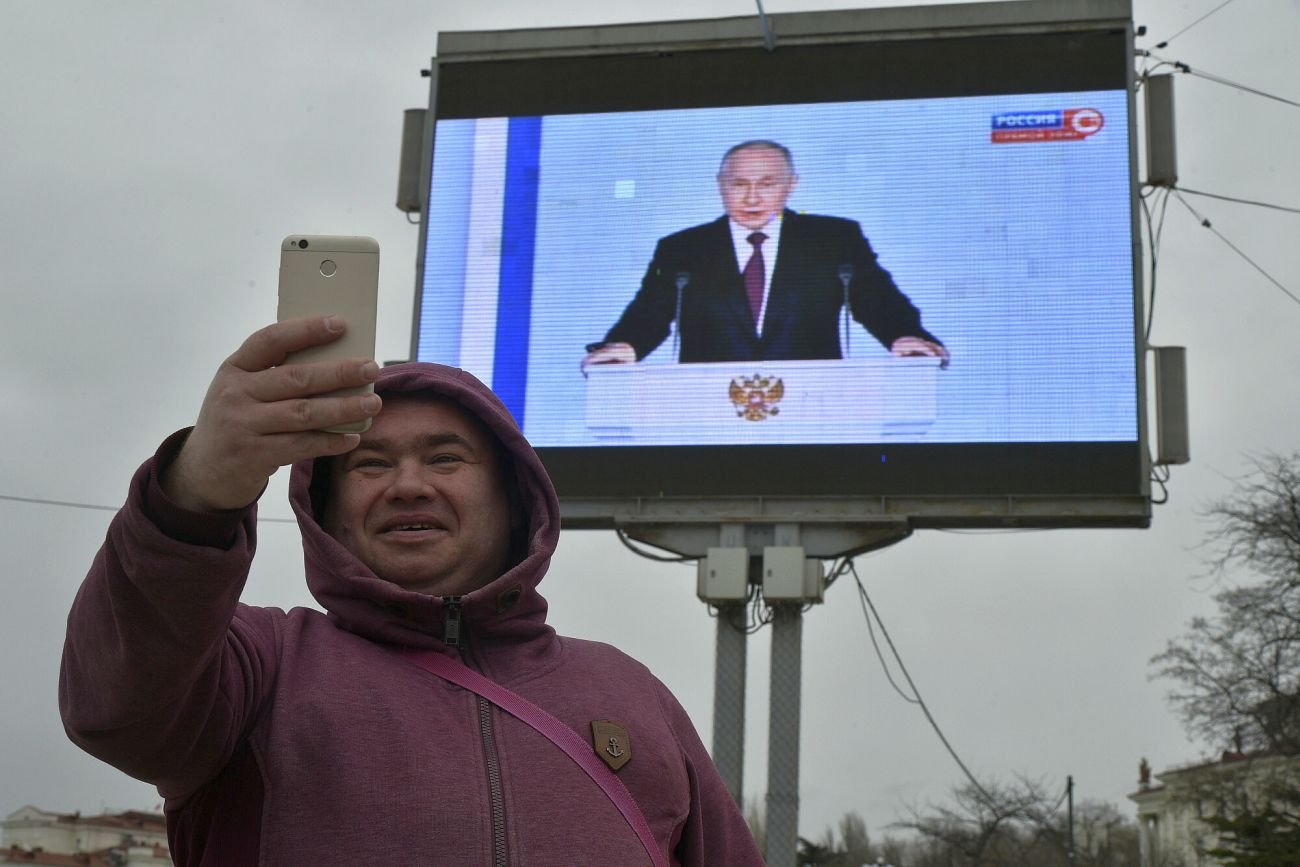 Doroczne orędzie Putina było transmitowane wszędzie, gdzie tylko się dało.