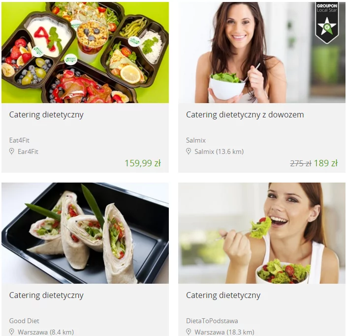 Przykładowe oferty cateringu dietetycznego z grouponu