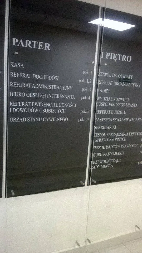 Patrząc na tablicę informacyjną trudno się połapać, co gdzie można załatwić